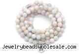 GMN7063 8mm white crazy lace agate 108 mala beads wrap bracelet necklaces