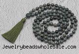 GMN717 Hand-knotted 8mm, 10mm kambaba jasper 108 beads mala necklaces with tassel