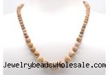 GMN7303 picture jasper graduated beaded necklace & bracelet set