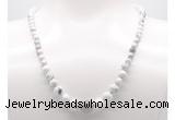 GMN7311 white howlite graduated beaded necklace & bracelet set