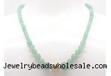 GMN7312 green aventurine graduated beaded necklace & bracelet set