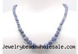 GMN7313 blue spot stone graduated beaded necklace & bracelet set