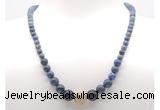 GMN7315 dumortierite graduated beaded necklace & bracelet set