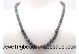 GMN7319 black labradorite graduated beaded necklace & bracelet set