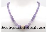 GMN7326 amethyst graduated beaded necklace & bracelet set