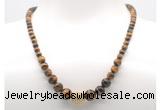 GMN7332 grade AA yellow tiger eye graduated beaded necklace & bracelet set