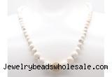 GMN7340 white howlite graduated beaded necklace & bracelet set