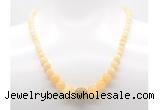 GMN7341 honey jade graduated beaded necklace & bracelet set