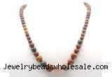 GMN7351 picasso jasper graduated beaded necklace & bracelet set