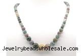 GMN7353 Indian agate graduated beaded necklace & bracelet set