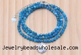 GMN7470 4mm faceted round apatite beaded necklace with constellation charm