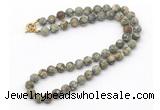 GMN7605 18 - 36 inches 8mm, 10mm matte rhyolite beaded necklaces