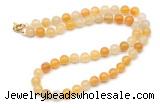 GMN7705 18 - 36 inches 8mm, 10mm round yellow aventurine beaded necklaces