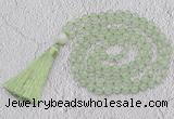 GMN772 Hand-knotted 8mm, 10mm prehnite 108 beads mala necklaces with tassel