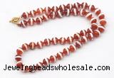 GMN7730 18 - 36 inches 8mm, 10mm round red Tibetan agate beaded necklaces