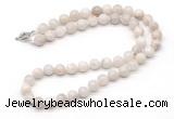 GMN7751 18 - 36 inches 8mm, 10mm round white crazy lace agate beaded necklaces