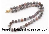 GMN7755 18 - 36 inches 8mm, 10mm round Botswana agate beaded necklaces