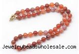 GMN7758 18 - 36 inches 8mm, 10mm round fire agate beaded necklaces