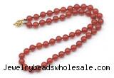 GMN7759 18 - 36 inches 8mm, 10mm round red agate beaded necklaces