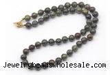 GMN7784 18 - 36 inches 8mm, 10mm round dragon blood jasper beaded necklaces