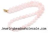 GMN7792 18 - 36 inches 8mm, 10mm round rose quartz beaded necklaces