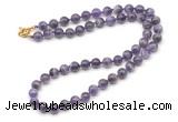 GMN7798 18 - 36 inches 8mm, 10mm round dogtooth amethyst beaded necklaces