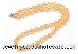 GMN7806 18 - 36 inches 8mm, 10mm round citrine beaded necklaces