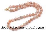 GMN7809 18 - 36 inches 8mm, 10mm round moonstone beaded necklaces