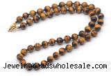 GMN7838 18 - 36 inches 8mm, 10mm round grade AA yellow tiger eye beaded necklaces