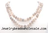 GMN8003 18 - 36 inches 8mm, 10mm grey banded agate 54, 108 beads mala necklaces