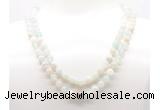 GMN8004 18 - 36 inches 8mm, 10mm sea blue banded agate 54, 108 beads mala necklaces