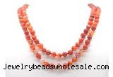 GMN8007 18 - 36 inches 8mm, 10mm red banded agate 54, 108 beads mala necklaces