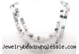 GMN8020 18 - 36 inches 8mm, 10mm black rutilated quartz 54, 108 beads mala necklaces