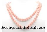 GMN8036 18 - 36 inches 8mm, 10mm Chinese pink opal 54, 108 beads mala necklaces