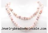 GMN8037 18 - 36 inches 8mm, 10mm natural pink opal 54, 108 beads mala necklaces