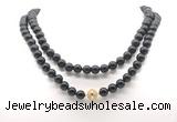 GMN8046 18 - 36 inches 8mm, 10mm black obsidian 54, 108 beads mala necklaces