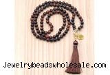 GMN8210 18 - 36 inches 8mm red tiger eye 54, 108 beads mala necklace with tassel