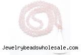 GMN8400 8mm, 10mm rose quartz 27, 54, 108 beads mala necklace with tassel