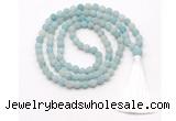 GMN8426 8mm, 10mm matte amazonite 27, 54, 108 beads mala necklace with tassel