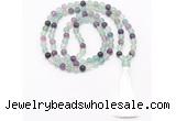 GMN8469 8mm, 10mm fluorite 27, 54, 108 beads mala necklace with tassel