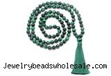 GMN8485 8mm, 10mm green tiger eye 27, 54, 108 beads mala necklace with tassel