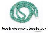 GMN8504 8mm, 10mm peafowl agate 27, 54, 108 beads mala necklace with tassel