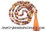 GMN8517 8mm, 10mm mookaite 27, 54, 108 beads mala necklace with tassel