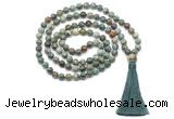 GMN8527 8mm, 10mm African turquoise 27, 54, 108 beads mala necklace with tassel