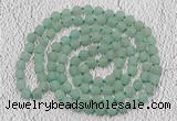 GMN922 Hand-knotted 8mm, 10mm matte green aventurine 108 beads mala necklaces