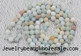 GMN923 Hand-knotted 8mm, 10mm matte amazonite 108 beads mala necklaces