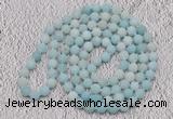 GMN924 Hand-knotted 8mm, 10mm matte amazonite 108 beads mala necklaces