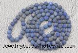 GMN926 Hand-knotted 8mm, 10mm matte lapis lazuli 108 beads mala necklaces