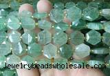 HABS09 15 inches 12mm faceted hexagon green strawberry quartz beads wholesale