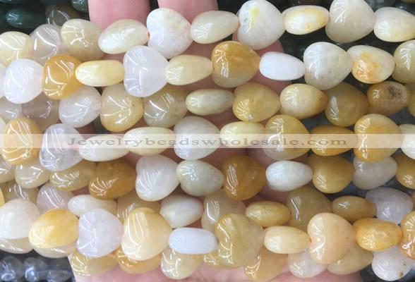 HGBS09 15 inches 12mm heart yellow aventurine gemstone beads wholesale